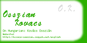 osszian kovacs business card