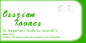 osszian kovacs business card
